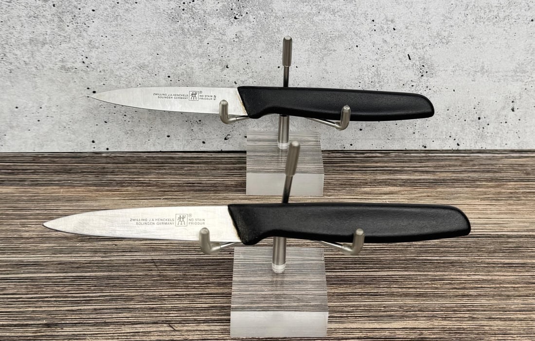 Zwilling JA Henckels Kitchen Knives: Two pieces total. 6 7/8" long overall.