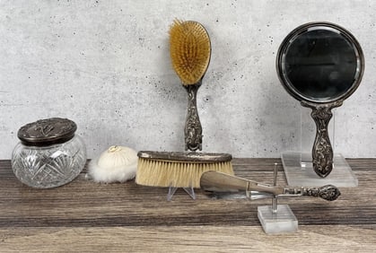 Matched Set Of Sterling Silver Vanity Items