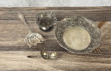 Group Of Sterling Silver & Silver Plate Items