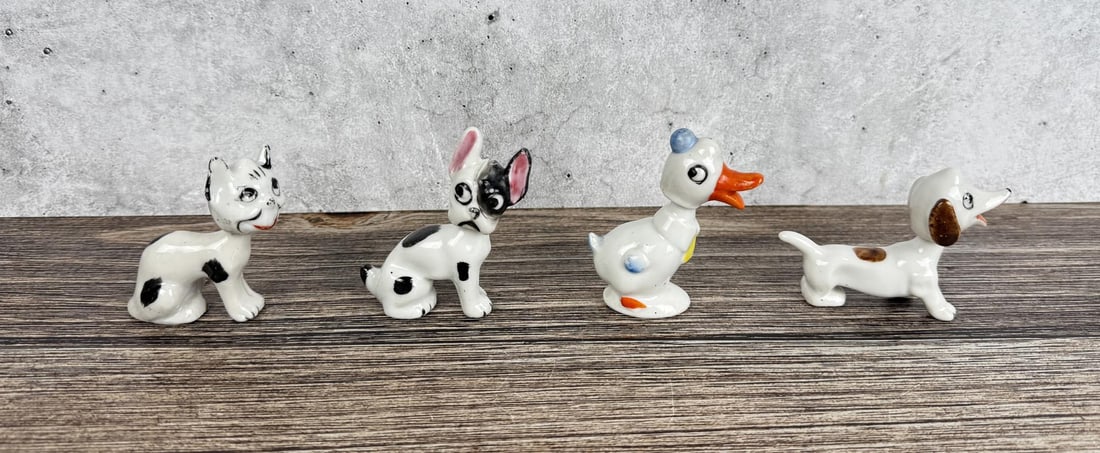 Occupied Japan Nodder Bobble Head Animals: Four pieces total.