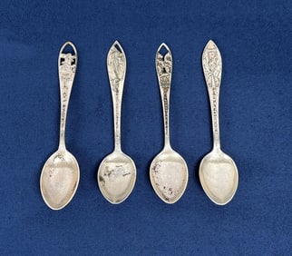 Collection Of Sterling Silver Souvenir Spoons