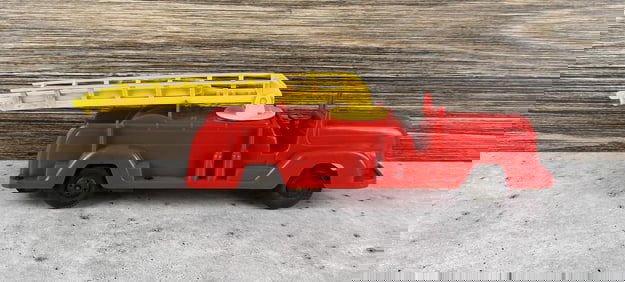 Marx Plastic Wind Up Siren Ladder Truck Toy