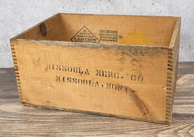 Missoula Mercantile Montana Wood Shipping Crate