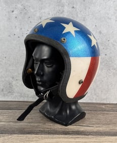Vintage Evel Knievel Motorcycle Helmet Metal Flake