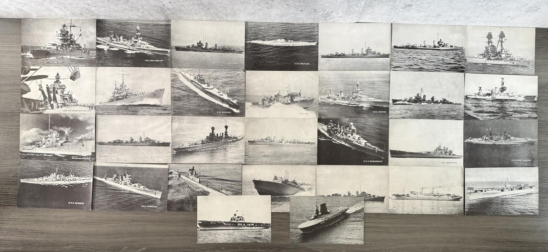 Collection of US Navy Battleship Prints: 5 1/4" by 8"