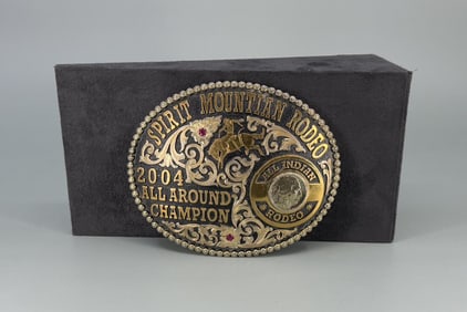 Spirit Mountain Indian Rodeo Trophy Belt Buckle