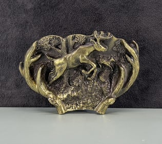 3D Buck Deer Great American Belt Buckle