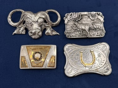 Collection of Vintage Cowboy Belt Buckles