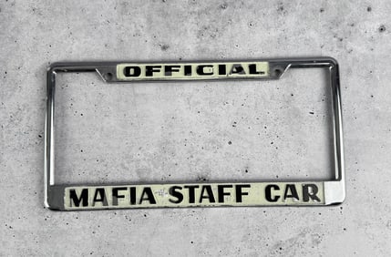 Official Mafia Staff Car License Plate Frame