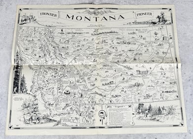 1937 Montana Frontier Pioneer Map