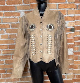 Sunriders Western Wear Fringe Leather Jacket