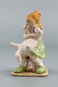 Hagen Renaker Girl in Green Dress Figurine