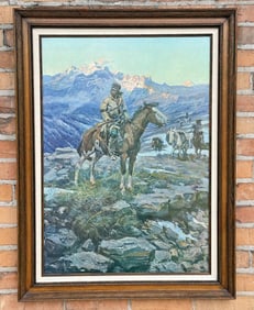 Charles M Russell Montana Print on Canvas