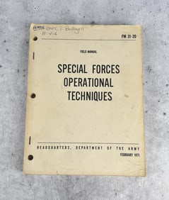 Special Forces Operational Techniques FM 31-20