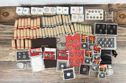 Collection of Coin Holders and Display Books