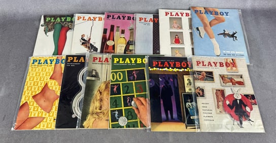 1958 Playboy Magazine Full Year Run