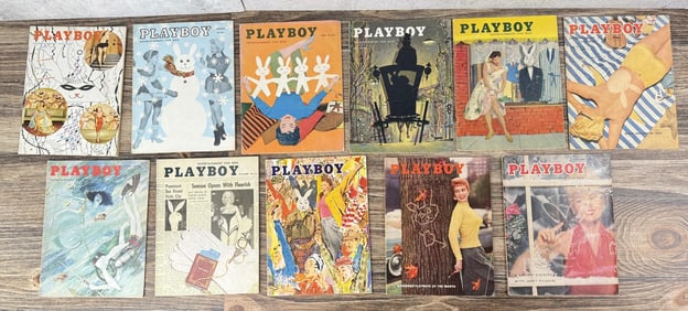 1955 Playboy Magazine Full Year Run