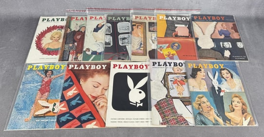 1956 Playboy Magazine Full Year Run