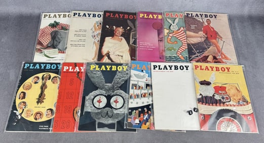 1957 Playboy Magazine Full Year Run