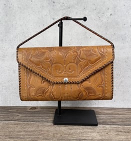 Vintage Cowgirl Tooled Leather Purse