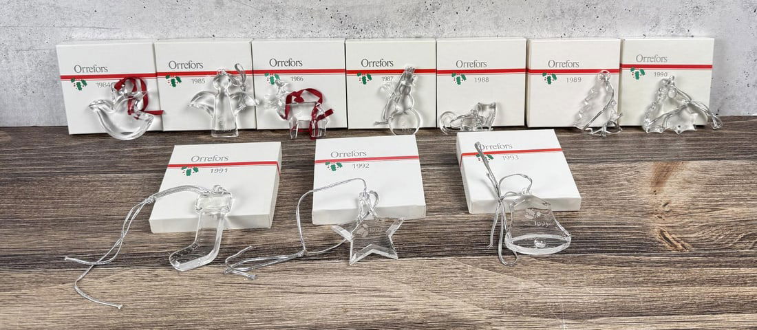 Orrefors Glass Christmas Ornaments: 1984-1993
