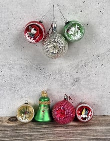 Vintage Japanese Diorama Christmas Ornaments