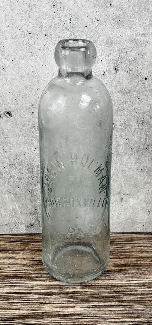 Jos W. Holman Phoenixville Pennsylvania Bottle: 7 7/8" tall.