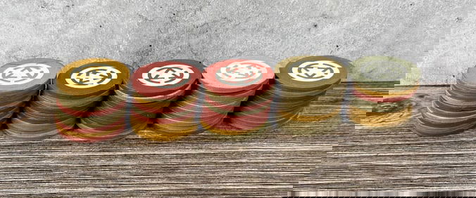Antique Inlaid Clay Poker Chips