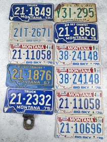 Collection of Vintage Montana License Plates
