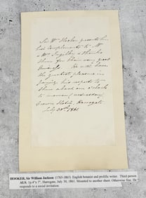 Sir William Jackson Hooker Botanist Signed Letter