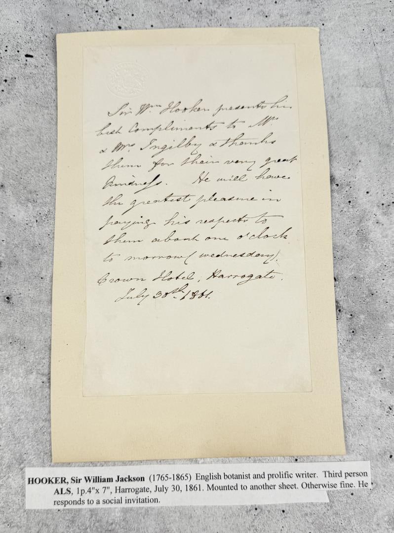 Sir William Jackson Hooker Botanist Signed Letter (1 of 5)