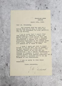 Sir James Hopwood Jeans Astronomer Letter