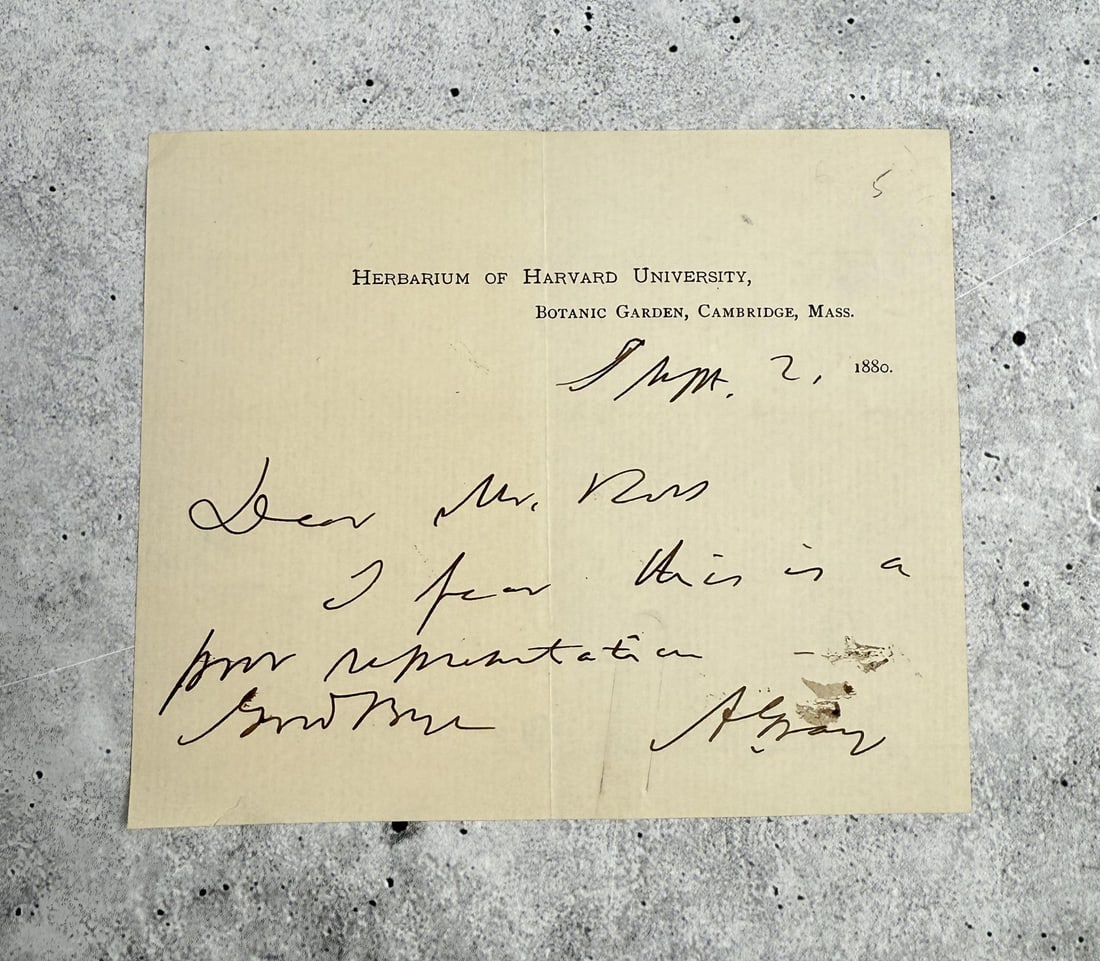 Asa Gray American Botanist Letter (1 of 4)