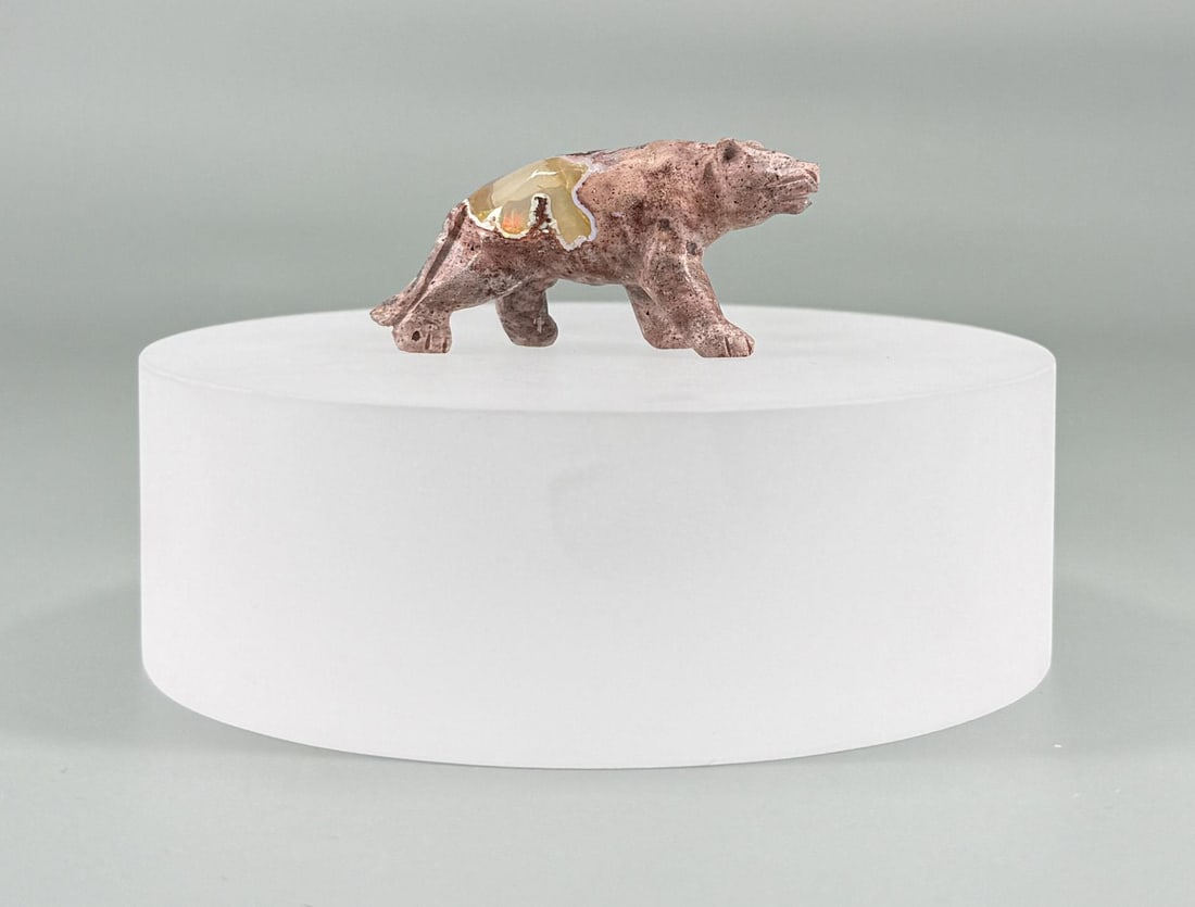 Mexican Fire Opal Mountain Lion Carving (1 of 4)