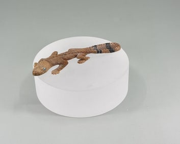 Lance Cheama Picasso Marble Zuni Lizard Fetish