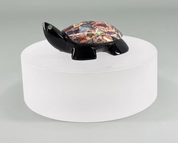 Australian Inlaid Black Opal Turtle