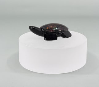 Australian Inlaid Black Opal Turtle