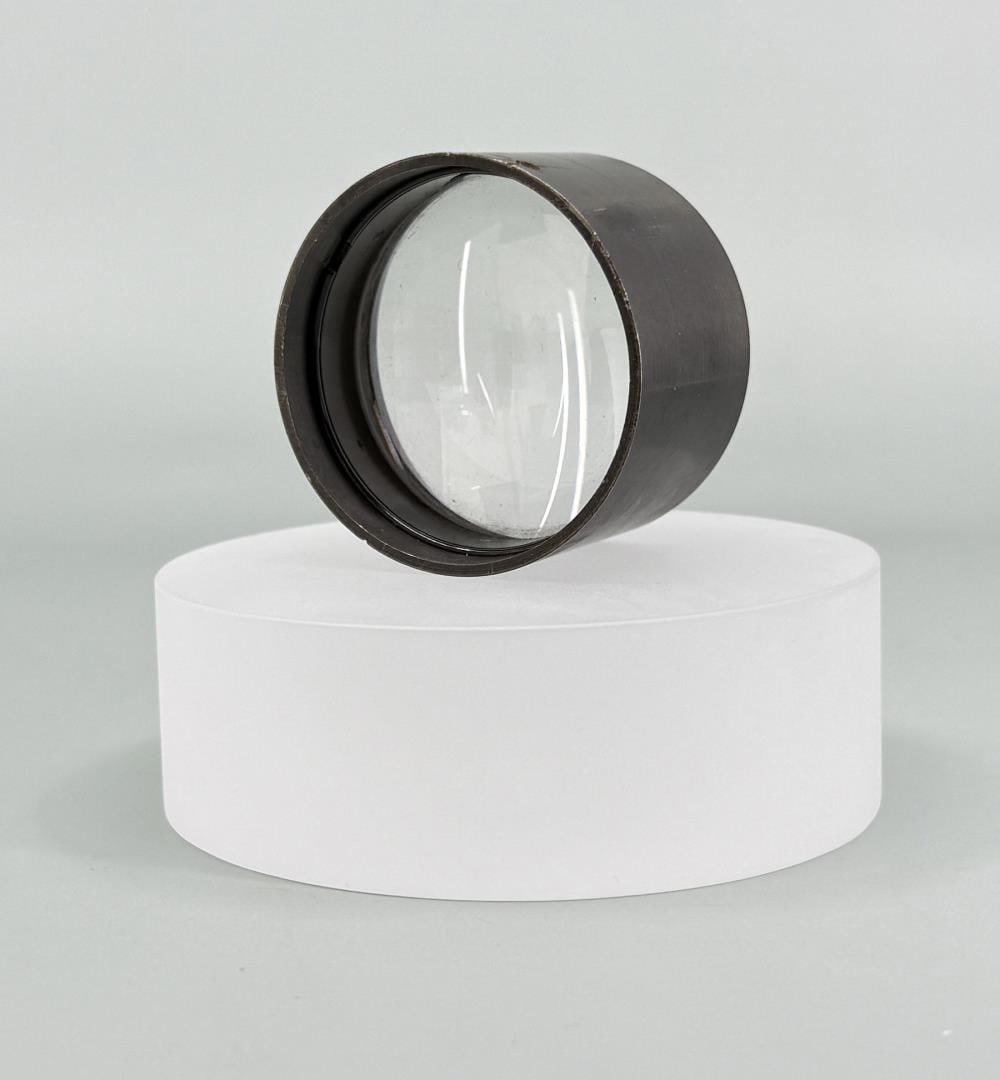 Antique Bronze Magnifying Glass Lens: 2" diameter.