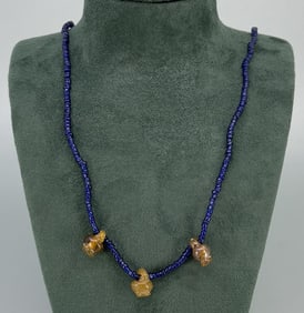 Ancient Luristan Blown Glass Bead Necklace