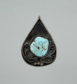 Navajo Sterling Silver Turquoise Pendant