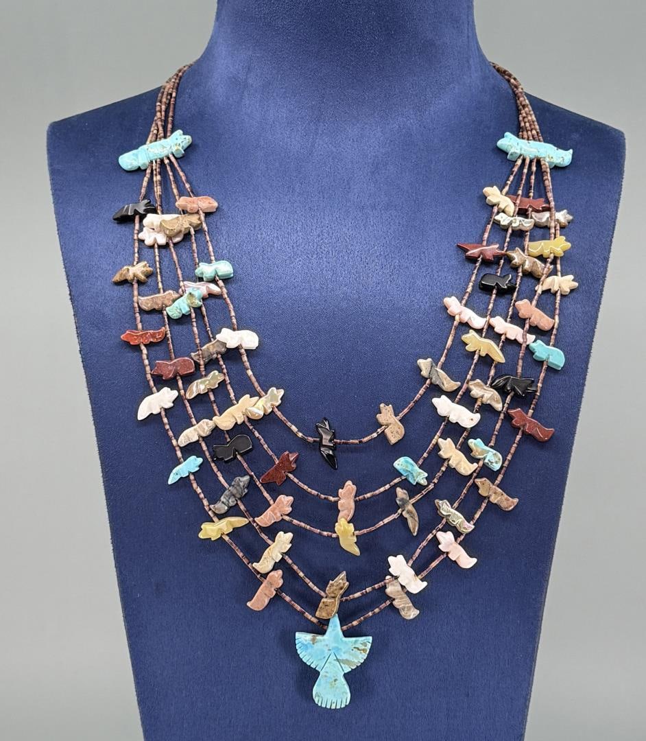 5 Strand Zuni Heishi Fetish Necklace (1 of 3)