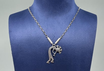 Navajo Sterling Silver Kokopelli Necklace
