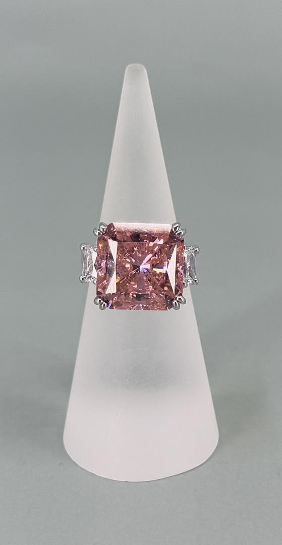 CWB Sterling Silver Pink CZ Cocktail Ring (1 of 6)