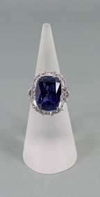 Bella Luce Sterling Silver Blue & White CZ Ring