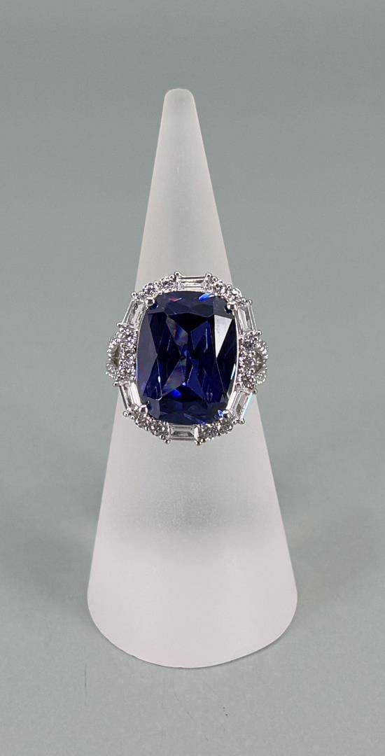 Bella Luce Sterling Silver Blue & White CZ Ring (1 of 5)