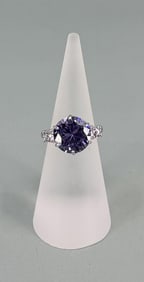Bella Luce Sterling Silver Purple & White CZ Ring