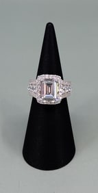 JCL Sterling Silver CZ Engagement Ring