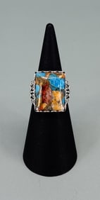 Bella Luce Sterling Silver Blended Turquoise Ring