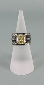 Spacecore Sterling Silver Canary Yellow CZ Ring