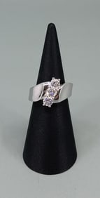 Moissanite Fire Platineve Sterling Silver Ring